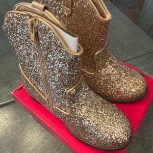 Kelly & Katie Glittery Kids Boots - Gold and Silver